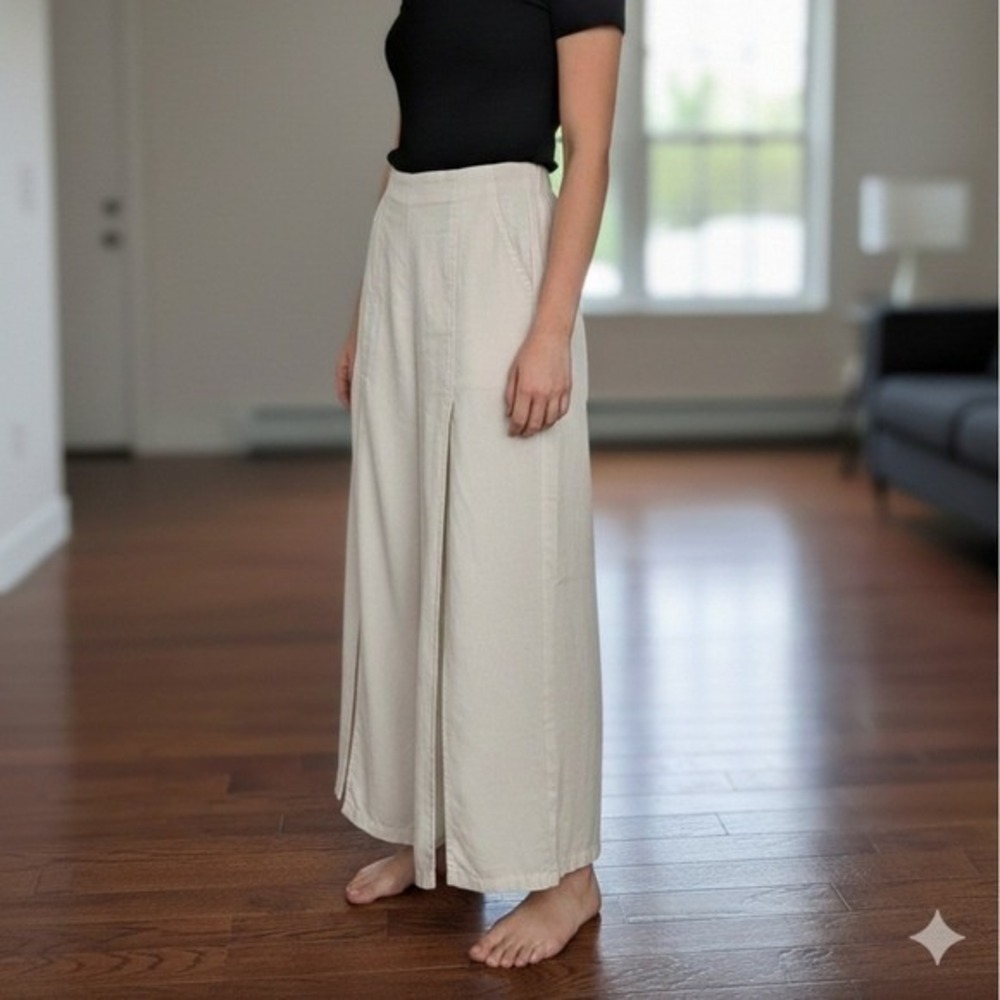 Wide Leg Women's Pants in Cream